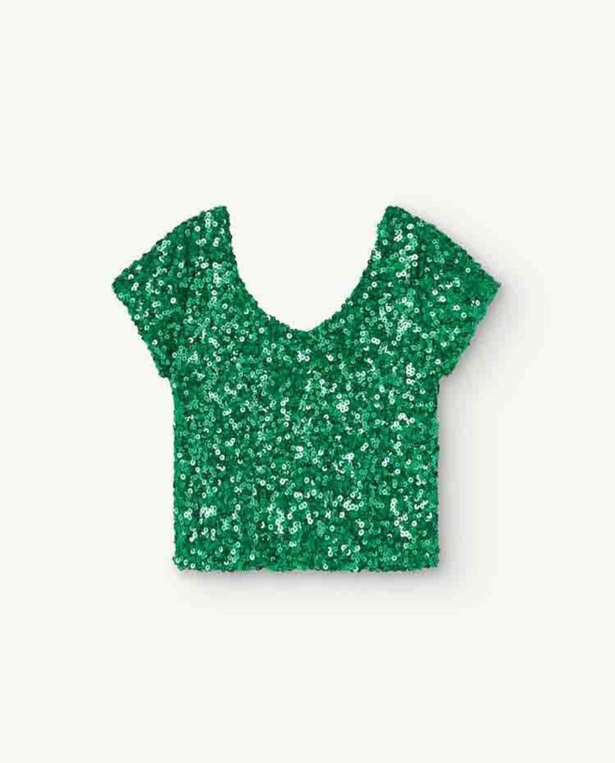 Kind The Animals Observatory | Groene Pailletten Rivierkreeft Crop Top