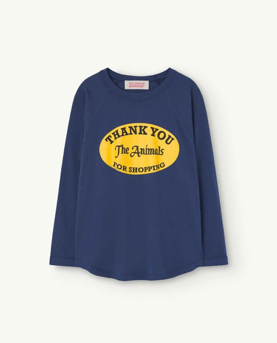 Kind The Animals Observatory | Diepblauw Miereneter T-Shirt Met Lange Mouwen