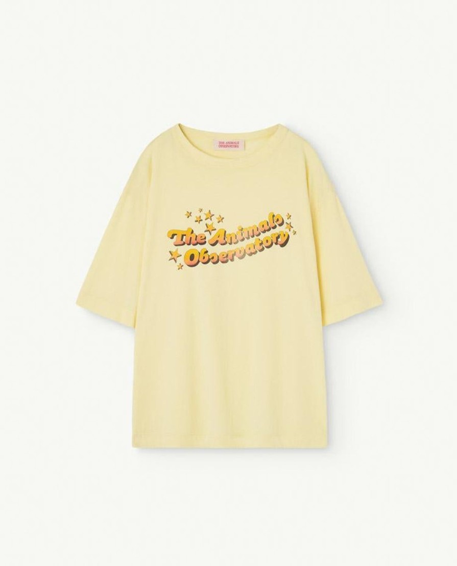 Kind The Animals Observatory | Zacht Geel Vintage Haan Oversize T-Shirt