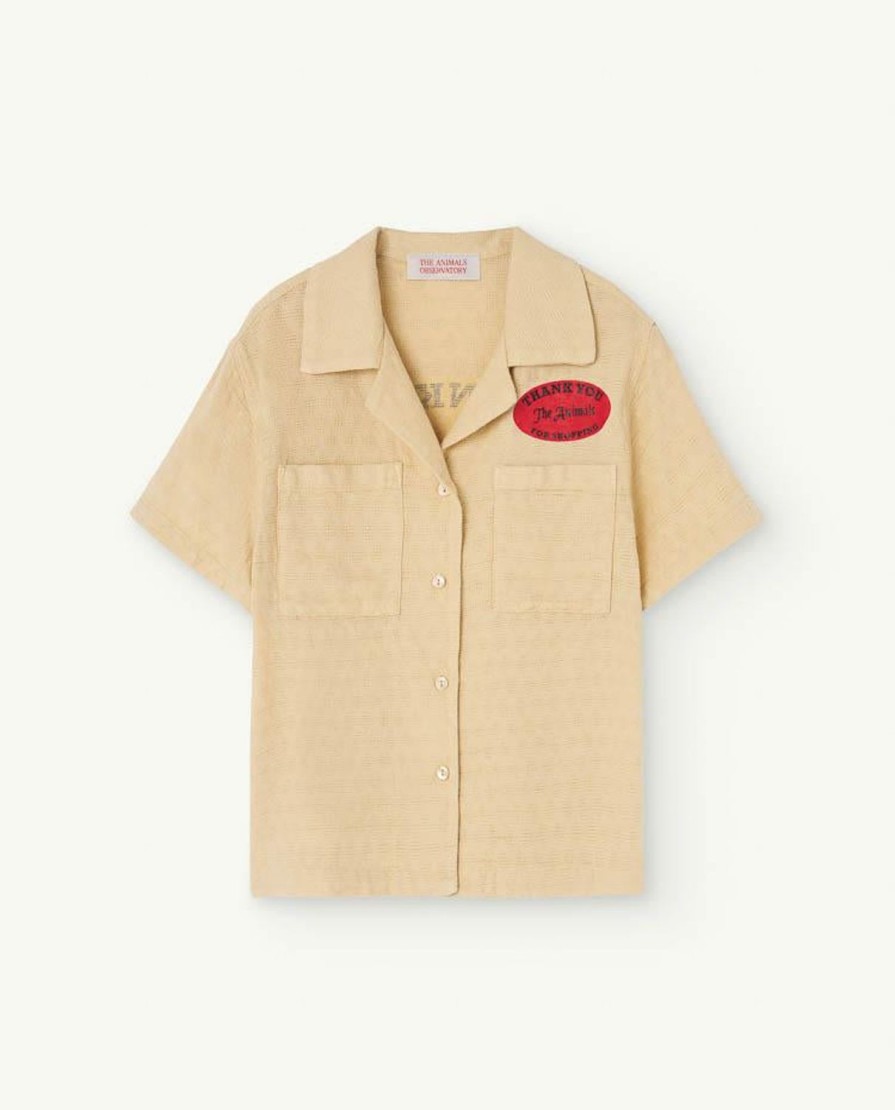 Kind The Animals Observatory | Beige Kangoeroe-Shirt Met Korte Mouwen