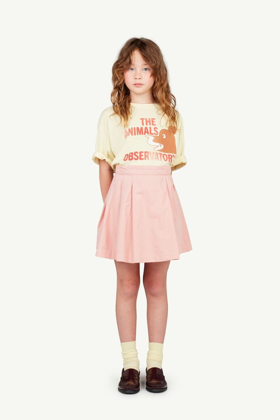 Kind The Animals Observatory | Zachtgeel Oversized T-Shirt Met Beerhaan