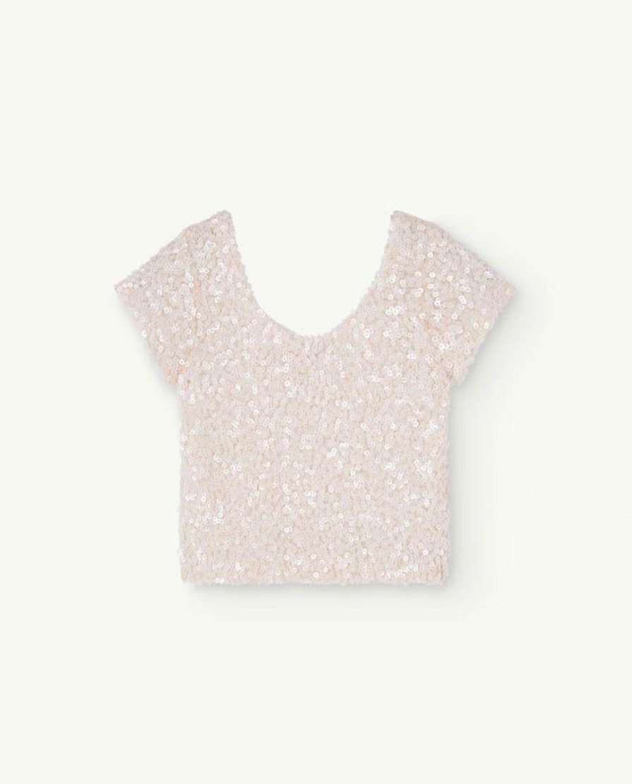 Kind The Animals Observatory | Witte Pailletten Rivierkreeft Crop Top