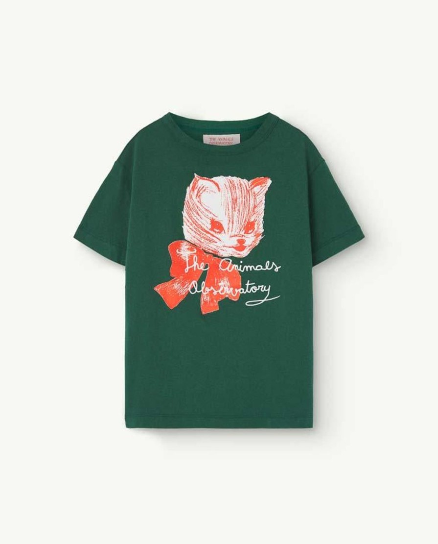 Kind The Animals Observatory | Gerecycled Groen Kitten Haan T-Shirt