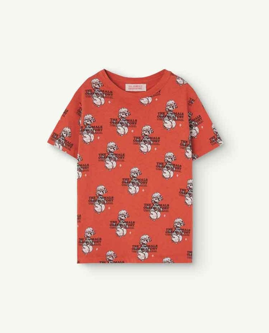 Kind The Animals Observatory | Gerecycled Rood Poedelhaan-T-Shirt